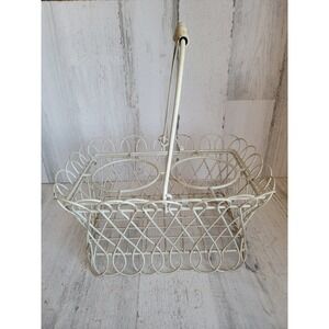 vintage wine bottle rack basket metal shabby chic rustic picnic home decor
